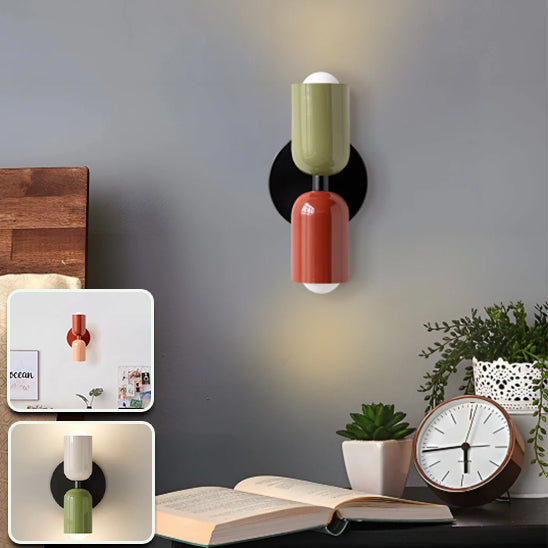applique murale salon vert tendre rouge