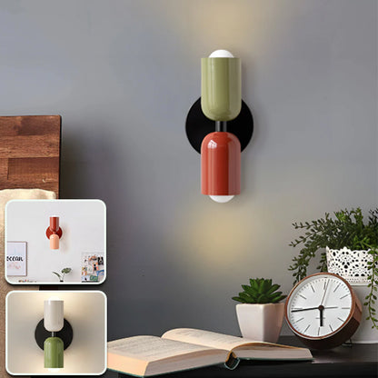 applique murale salon vert tendre rouge