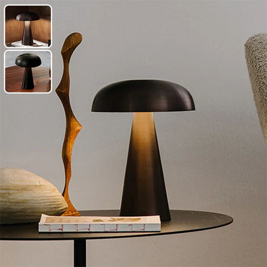 lampe champignon couleur noir table