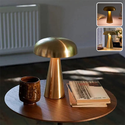 lampe champignon couleur or