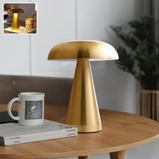 lampe champignon or au salon