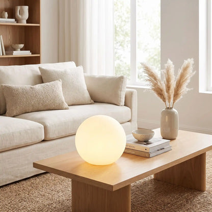 lampe d ambiance sur table au salon