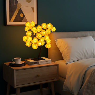 lampe de chevet fleur jaune